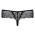 Obsessive Miamor - Calcinha de Renda com Detalhe de Pedras (Preta) - L/XL