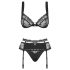Conjunto Lingerie Obsessive Heartina (preto)
