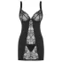 Obsessive Heartina - camisola lingerie e tanga - renda preta - L/XL