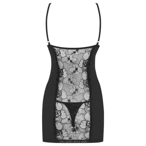 Obsessive Heartina - camisola lingerie e tanga - renda preta - L/XL