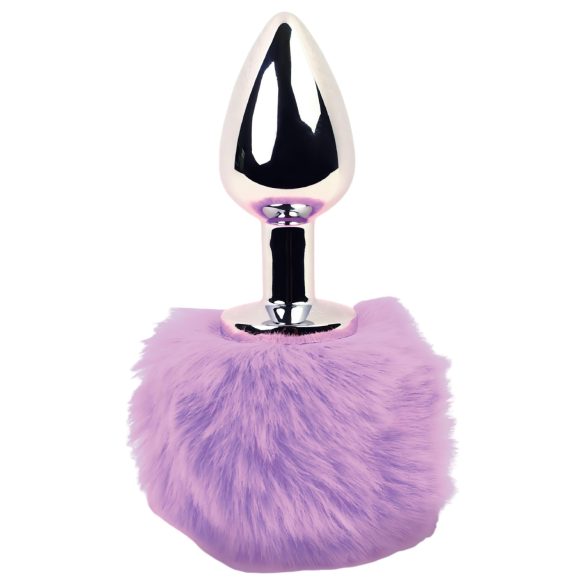 FEELZTOYS - plug anal metálico com cauda de coelho (prata-lilás)