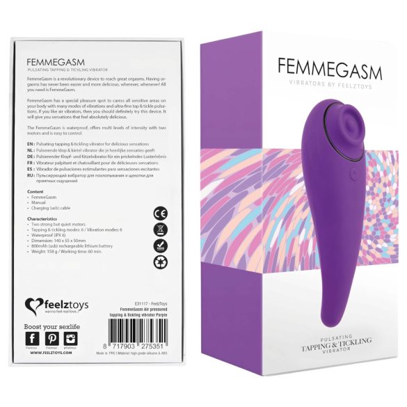 FEELZTOYS Femmegasm - Vibrador Recargável 2 em 1 para Clitóris (Roxo)