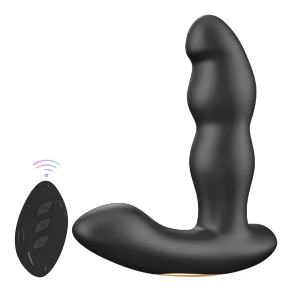 Aixiasia Hiross - vibrador anal rotativo - silicone preto