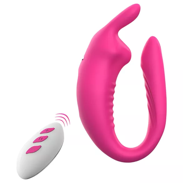 Aixiasia Hera - vibrador duplo recarregável com controle remoto (rosa)