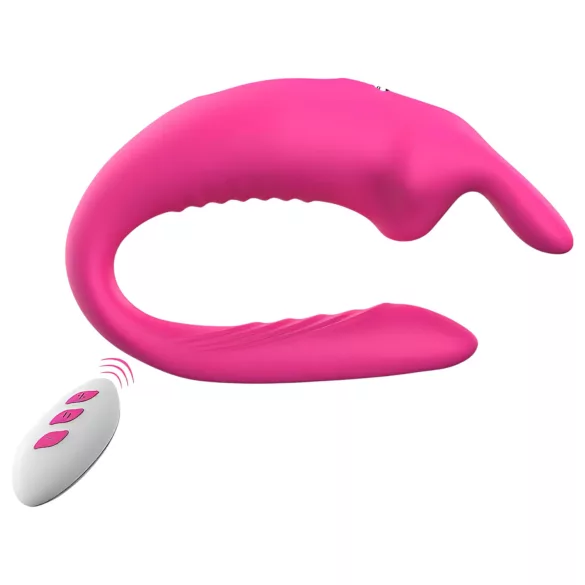 Aixiasia Hera - vibrador duplo recarregável com controle remoto (rosa)