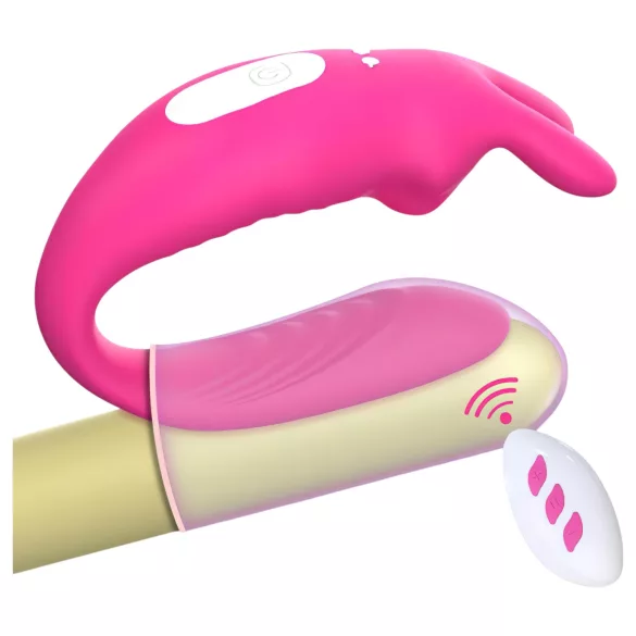 Aixiasia Hera - vibrador duplo recarregável com controle remoto (rosa)