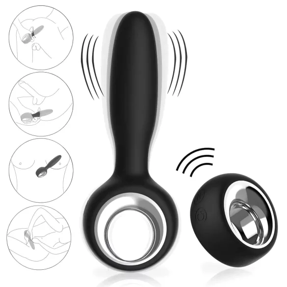 Aixiasia Dylon-Remote - vibrador anal com controle remoto recarregável preto