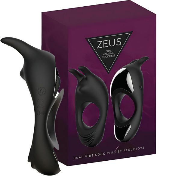 FEELZTOYS Zeus - anel peniano recarregável com vibração (preto)