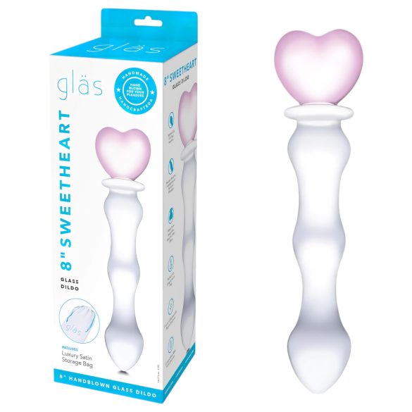 Dildo de Vidro Transparente com Coração