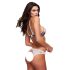 Baci - conjunto floral de renda + calcinha aberta