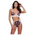 Baci - conjunto floral rendado, cintura alta