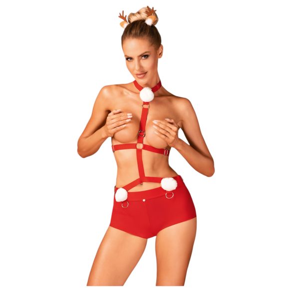Obsessive Ms Reindy - Conjunto de Fantasia Rena Feminina (2 peças) - Vermelho - M/L