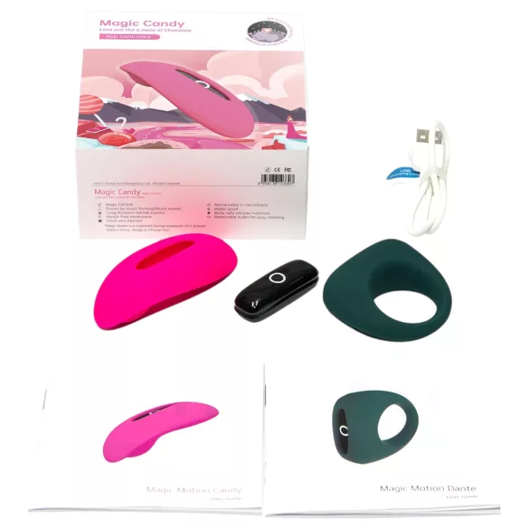Magic Motion - vibrador casal com controle - silicone rosa/verde