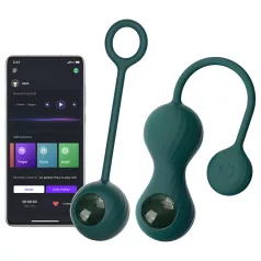   Magic Motion Crystal Duo - Bolas de geisha vibratórias controladas por app (verde)