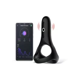   Magic Motion Rise - anel peniano vibratório recarregável inteligente - preto