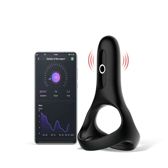 Magic Motion Rise - anel peniano vibratório inteligente recarregável (preto)
