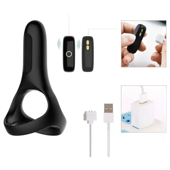 Magic Motion Rise - anel peniano vibratório recarregável inteligente - preto