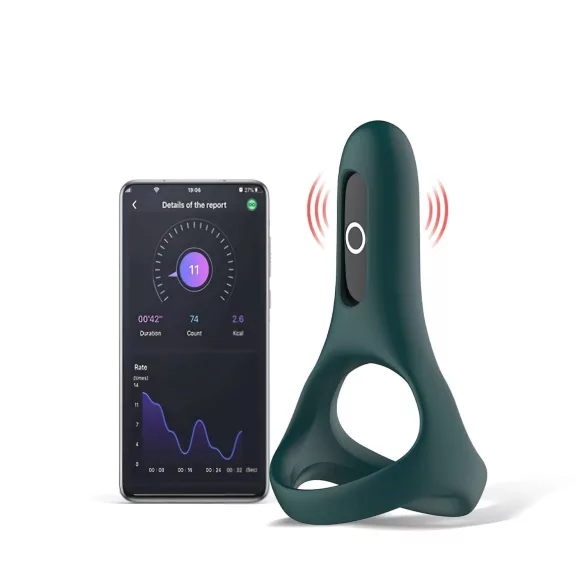 Magic Motion Rise - Anel peniano vibratório controlado por aplicativo, para homens (verde)