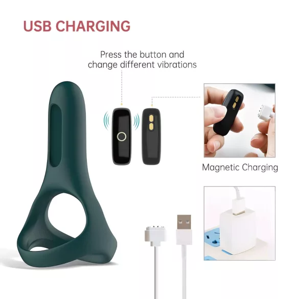 Magic Motion Rise - Anel peniano vibratório controlado por aplicativo, para homens (verde)