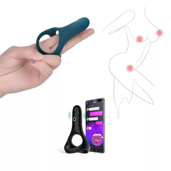 Magic Motion Rise - Anel peniano vibratório controlado por aplicativo, para homens (verde)