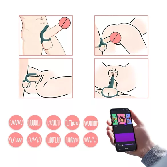 Magic Motion Rise - Anel peniano vibratório controlado por aplicativo, para homens (verde)