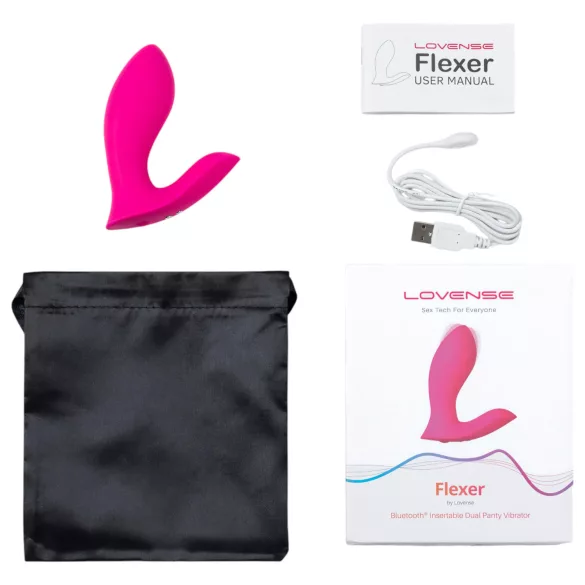 LOVENSE Flexer Panty - vibrador 2 em 1 recarregável (rosa)
