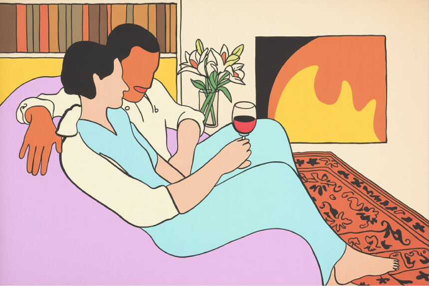 Um casal está sentado no sofá a conversar, com foco na intimidade emocional. | Sex Shop United Kingdom Desirel.co.uk