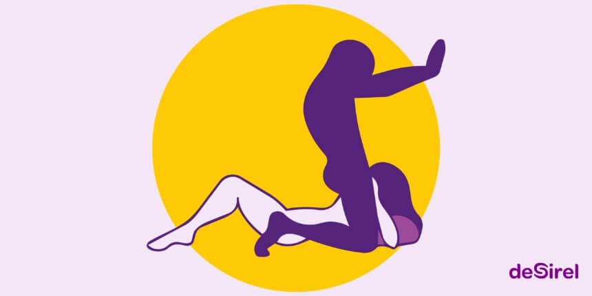 Posição sexual Salva-Pescoço com a almofada sexual Desirel Magic Pillow | Desirel.pt Sex Shop